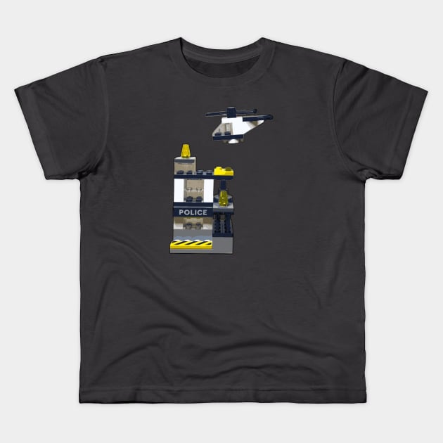 Brick Creations - Police Station Kids T-Shirt by druscilla13